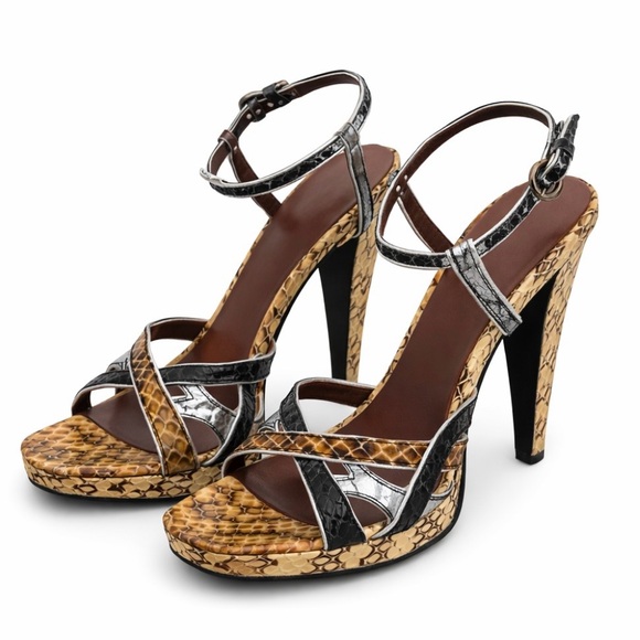 Miu Miu Shoes - Vintage Miu Miu Snakeskin Strappy Heels, 6